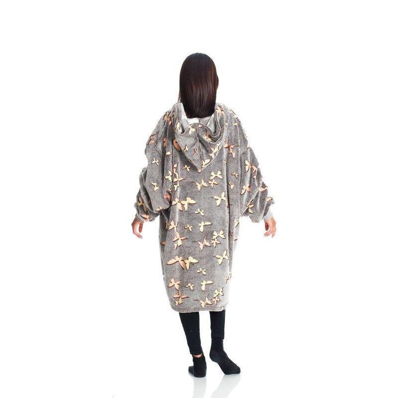Kanguru Butterflies Hoodie Wearable Blanket (Glow In The Dark) (95 x 90cm), , large image number 3