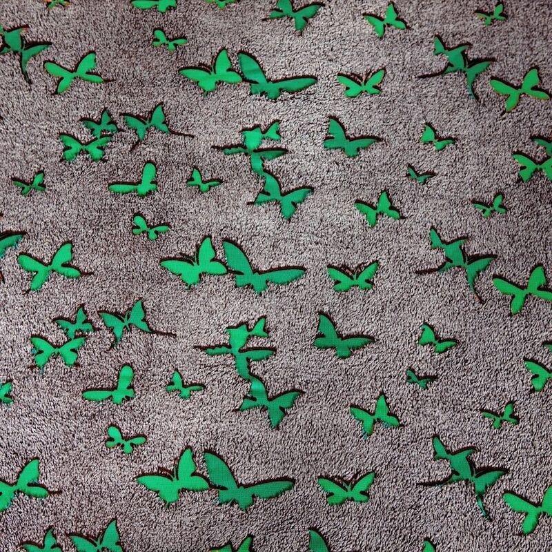 Kanguru Rolled Plaid Blanket - Butterflies (Glow In The Dark) (135 x 150cm), , large image number 1