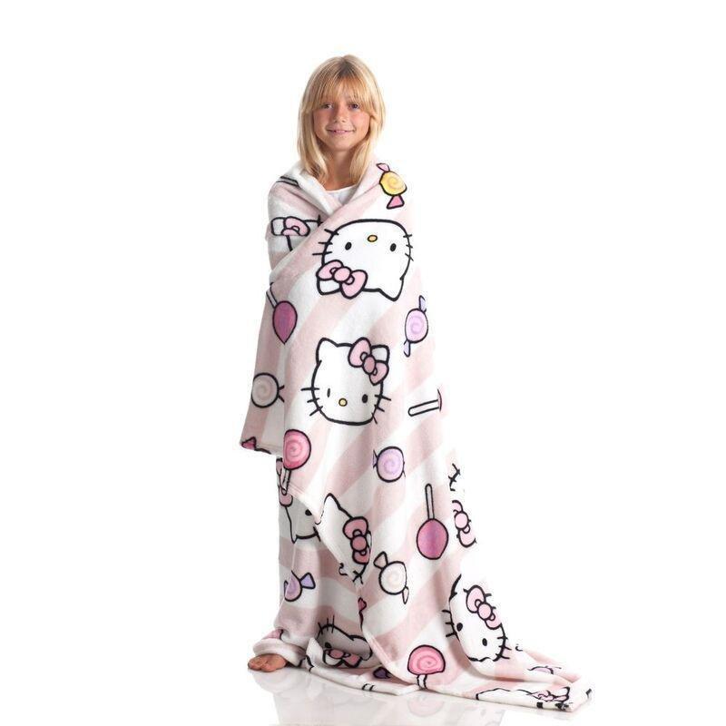 Kanguru Rolled Plaid Kids Blanket - Hello Kitty (130 x 170cm), , medium