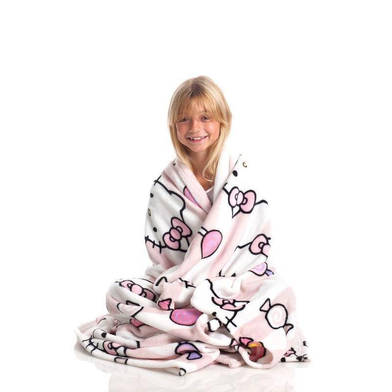 Kanguru Rolled Plaid Kids Blanket - Hello Kitty (130 x 170cm), , large image number 1