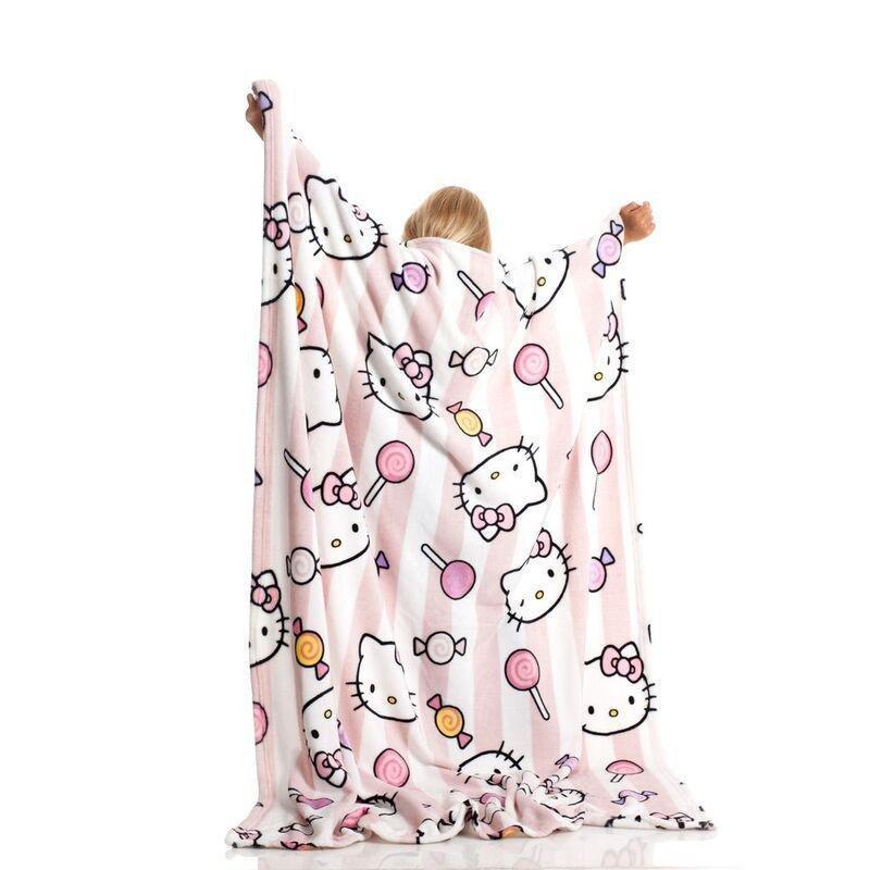 Kanguru Rolled Plaid Kids Blanket - Hello Kitty (130 x 170cm), , large image number 2