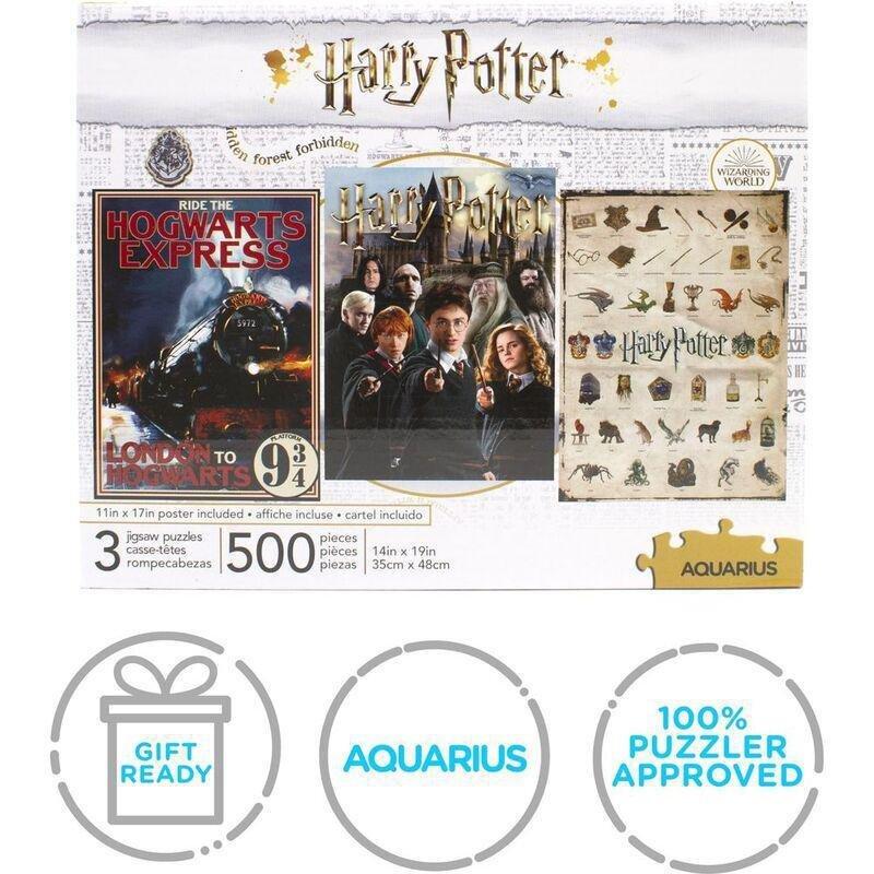 AQUARIUS - Aquarius Harry Potter Jigsaw Puzzle Set (Set of 3) (500 Pieces)