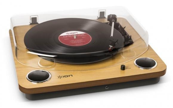 ION Max LP Turntable with Built-in Speakers & USB Conversion - Wood, , large image number 0