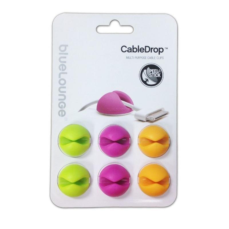 Bluelounge Cabledrop Cable Organizer Bright (6 Pack), , large image number 0