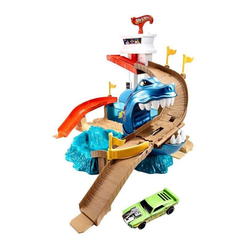 Mattel Hot Wheels Color Shifters Sharkport Showdown Playset, , large image number 0