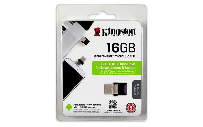 Kingston 16GB USB 3.0 Flash Drive Android 4.0 Otg, , large image number 1