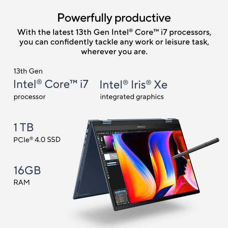 ASUS Zenbook 14 Flip OLED Touch Screen Laptop - UP3404VA-OLEDI7B Intel Core i7-1360P/16GB RAM/1TB SSD/Intel Iris Xe Graphics/14-inch 3K (2880 x 180..., , large image number 6