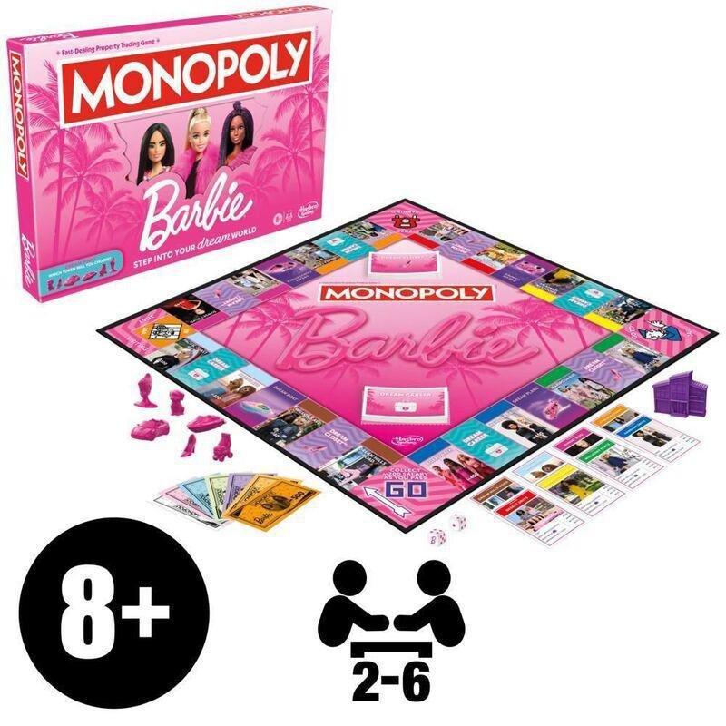 Hasbro Gaming Monopoly Barbie Board Game, , large image number 1