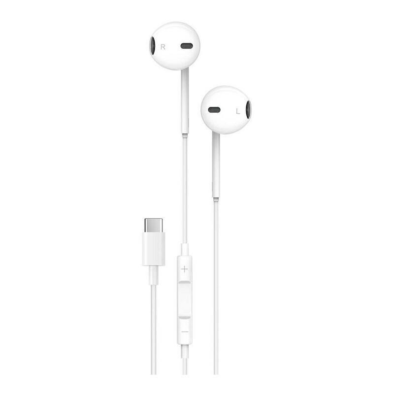 Porodo Soundtec Stereo Earphones Type-C with High-Clarify Mic White, , medium