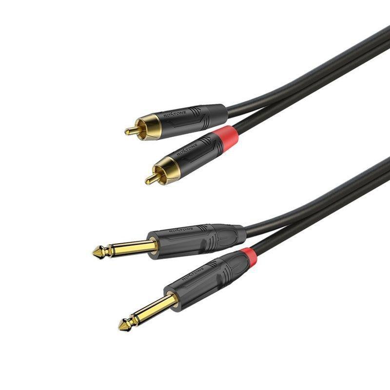 Roxtone Gptc200L15 Professional 2RCA to 2JK Mono - Gold 1.5M Cable, , medium
