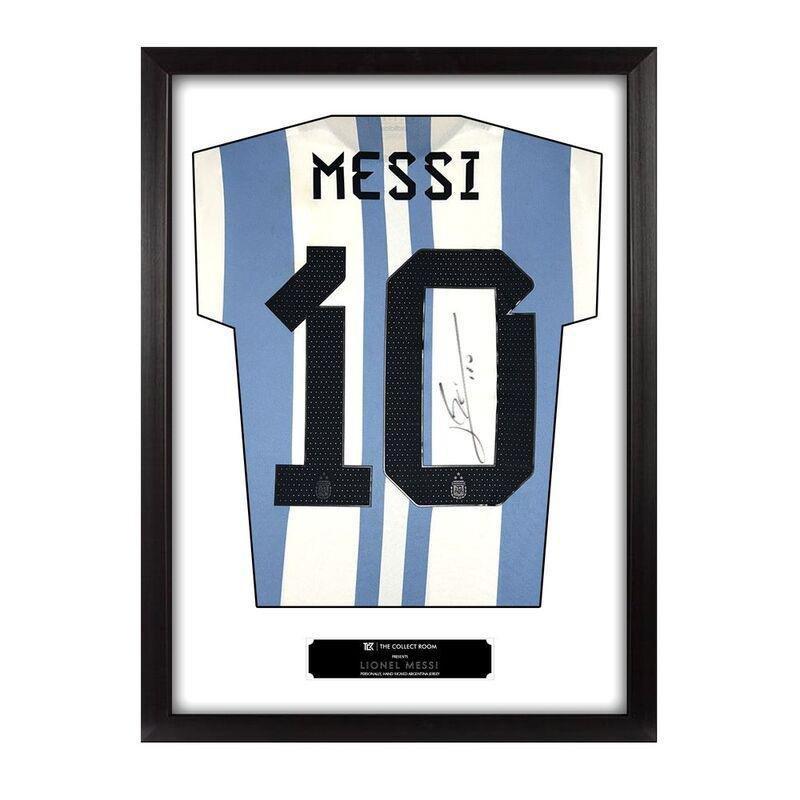 The Collect Room Lionel Messi Official Back Signed Argentina 2022-23 Framed Home Jersey (97 X 74 X 3 cm), , large image number 0