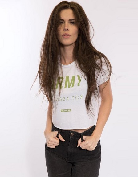 THE LAUNDRY ROOM - Army Womens Crop Muscle Tee