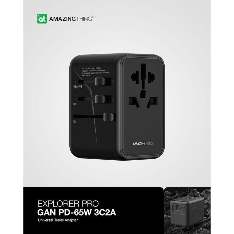 AmazingThing Explorer Pro PD 65W 5 Ports 2A + 3C Travel Charger - Black, , large image number 1
