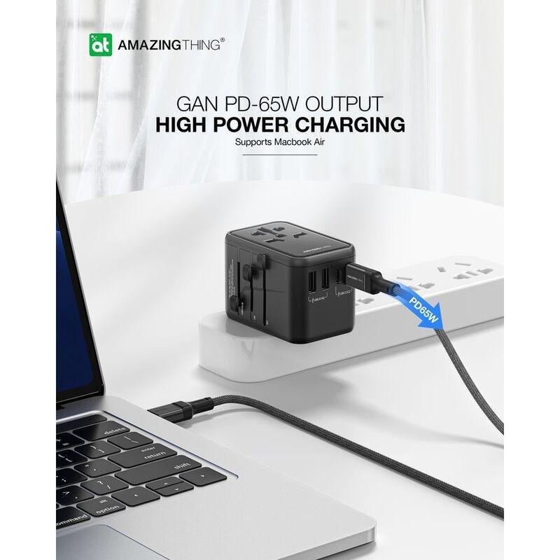 AmazingThing Explorer Pro PD 65W 5 Ports 2A + 3C Travel Charger - Black, , large image number 2