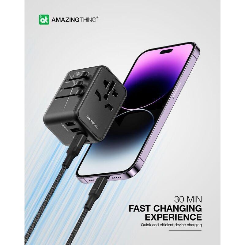 AmazingThing Explorer Pro PD 65W 5 Ports 2A + 3C Travel Charger - Black, , large image number 5
