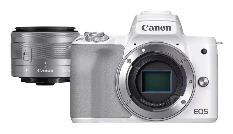 Canon EOS M50 Mark II Mirrorless Camera + EF-M 15-45mm IS STM Lens White, , large image number 0