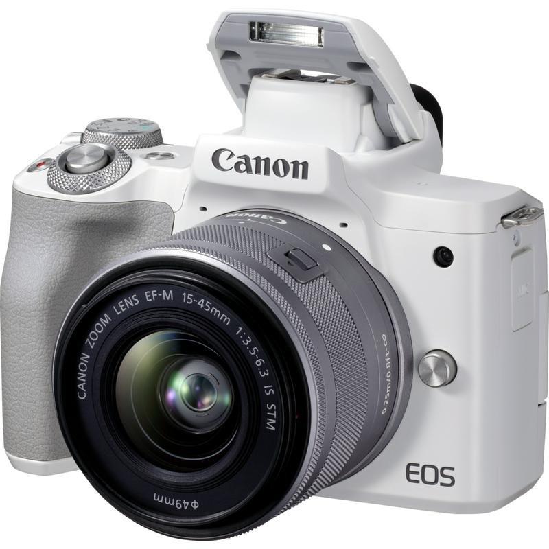 Canon EOS M50 Mark II Mirrorless Camera + EF-M 15-45mm IS STM Lens White, , large image number 4