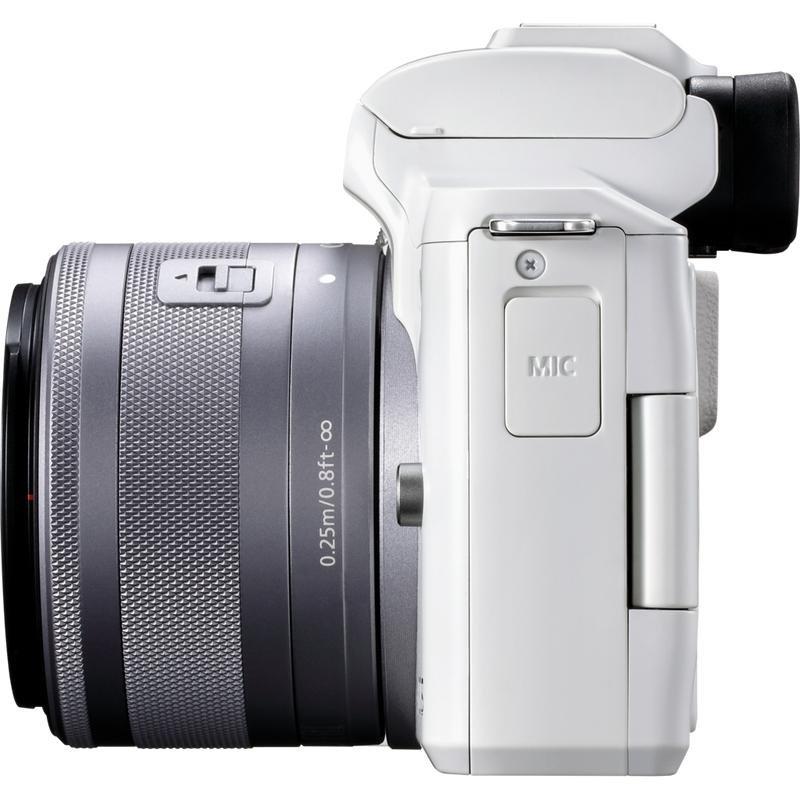 Canon EOS M50 Mark II Mirrorless Camera + EF-M 15-45mm IS STM Lens White, , large image number 7
