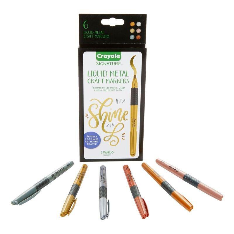 Crayola Signature Liquid Metal Craft Markers (Set Of 6), , large image number 0