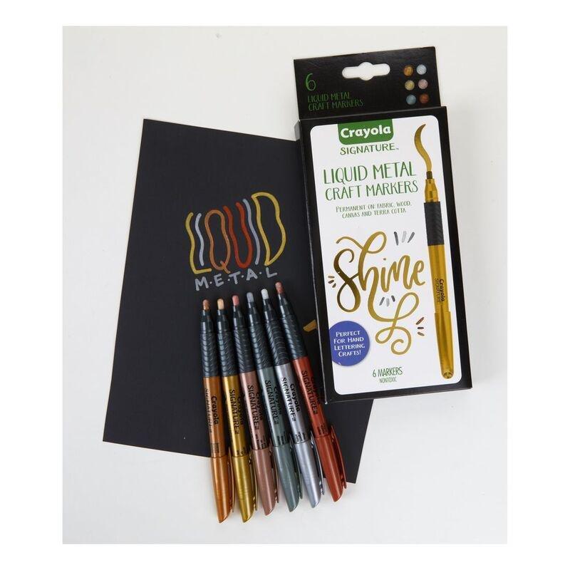 Crayola Signature Liquid Metal Craft Markers (Set Of 6), , large image number 3
