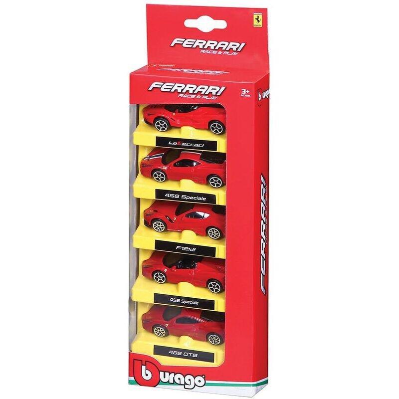 Bburago Ferrari Race & Play 1.64 Scale Die-Cast Car Model (Pack Of 5), , large image number 0