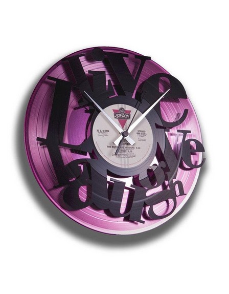 DISC'O'CLOCK - Disc O Clock Live Love Laugh Pink Vinyl Clock