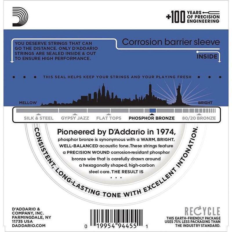 D'Addario EJ37 Phosphor Bronze 12-String Acoustic Guitar Strings - Medium Top - Heavy Bottom - 12-54, , large image number 2