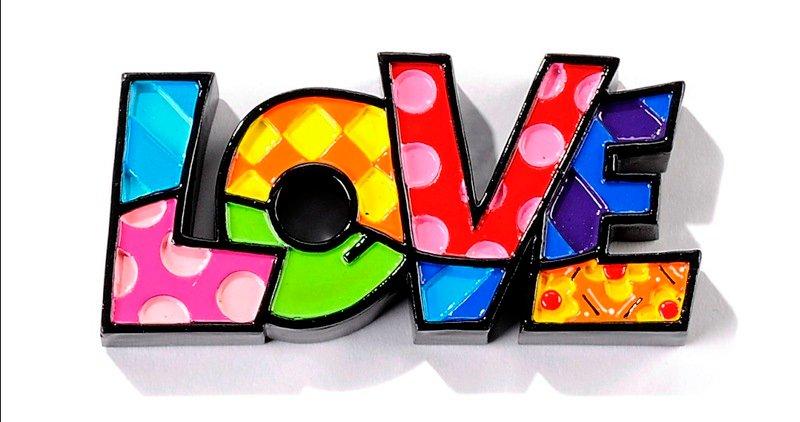 Romero Britto Love Mini Word Decor Figurine, , large image number 0