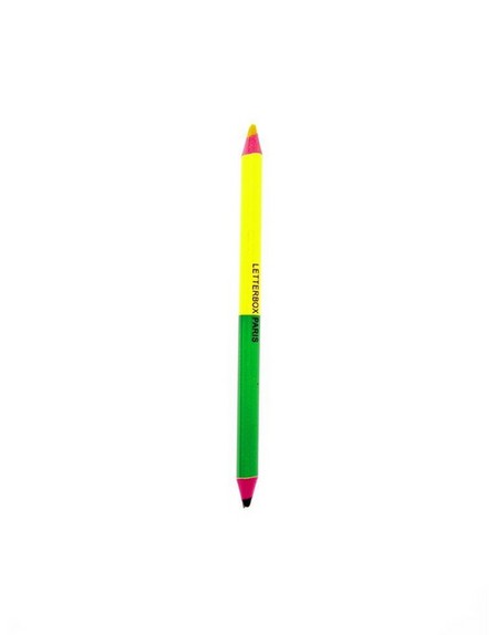 LETTERBOX PARIS - Double Side Carpenter Pencil Neon Jaune/Vert
