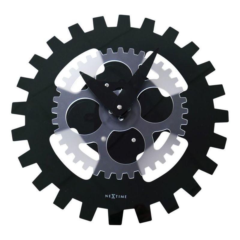 Nextime Moving Gears Wall Clock Black, , large image number 0