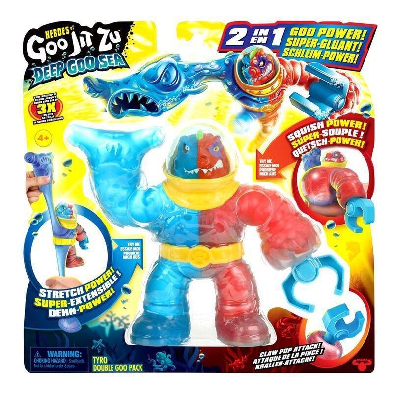 Moose Toys Heroes of Goo Jit Zu Deep Goo Sea Tyro Hero Pack Stretchable Figure, , large image number 0