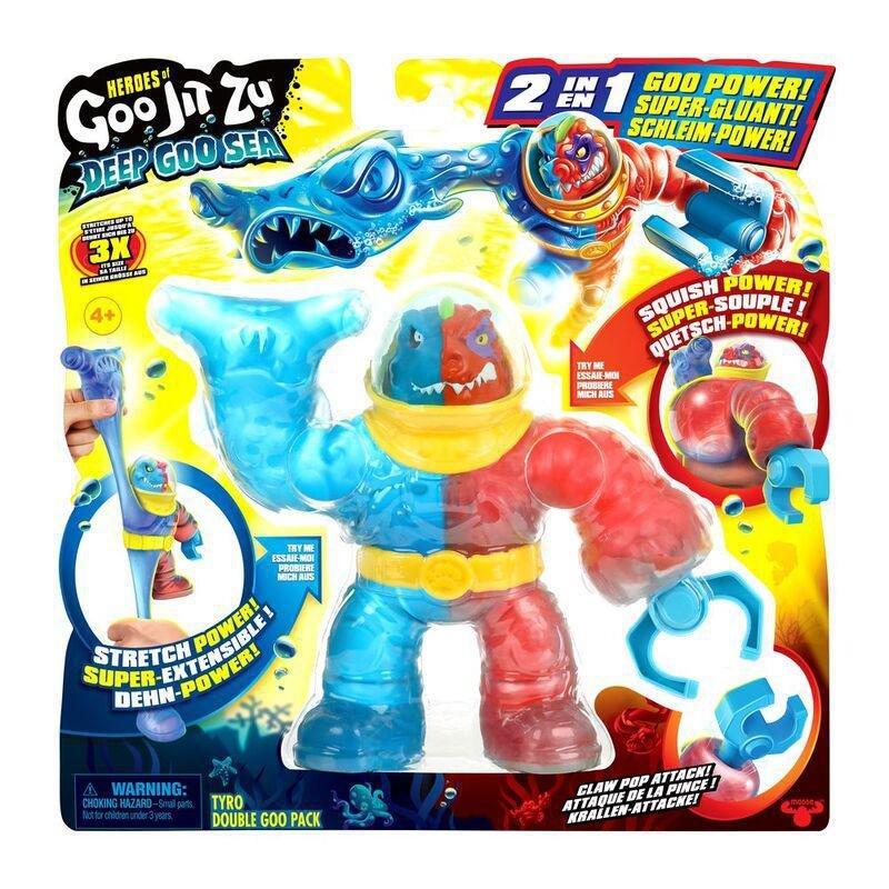 Moose Toys Heroes of Goo Jit Zu Deep Goo Sea Tyro Hero Pack Stretchable Figure, , large image number 1