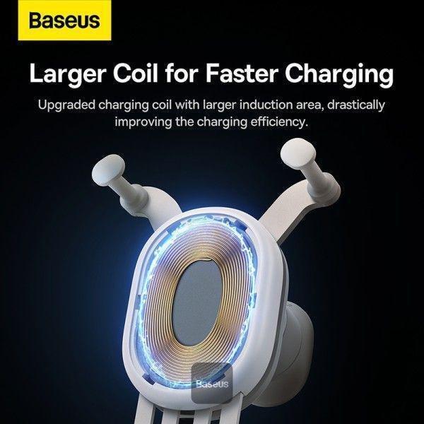 Baseus Stable Gravitational Wireless Charging Car Mount Pro 15W (Air Outlet Version) - Creamy White, , large image number 6