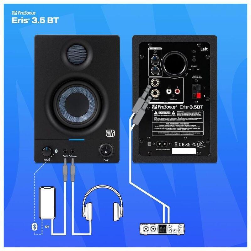 Presonus Eris 3.5BT Gen 2 - 3.5-Inch Powered Desktop Speakers With Bluetooth - Black (Pair), , large image number 3