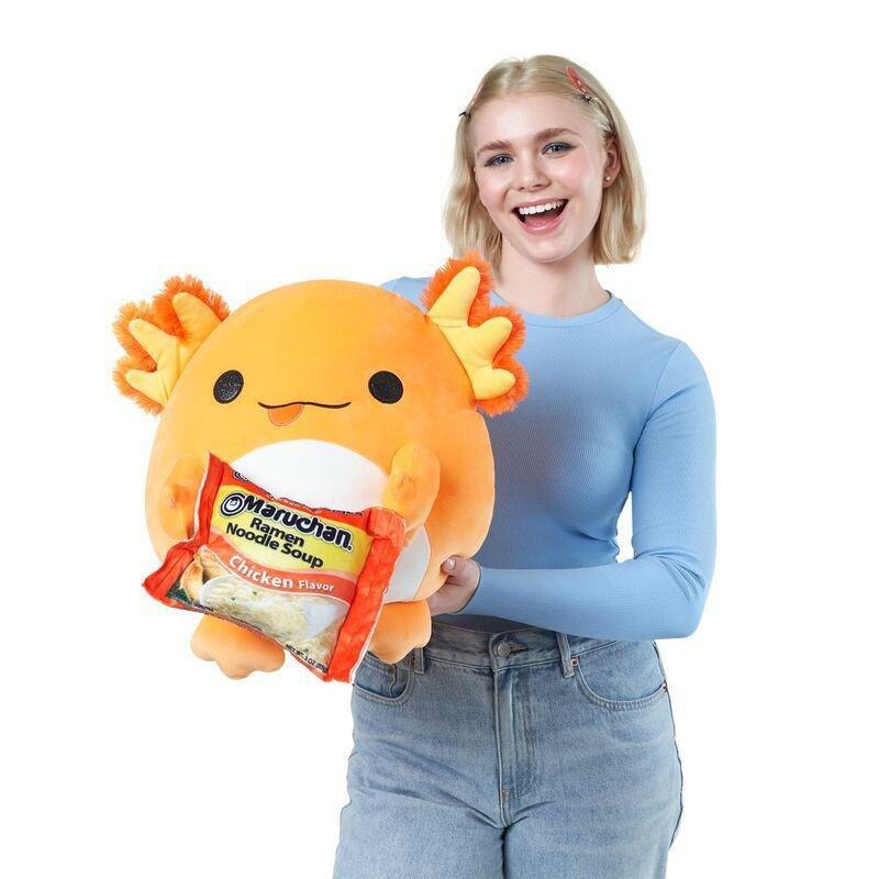 Zuru Snackles Series 1 Albie The Axolotl & Maruchan Medium 13-Inch Plush Toy, , large image number 1