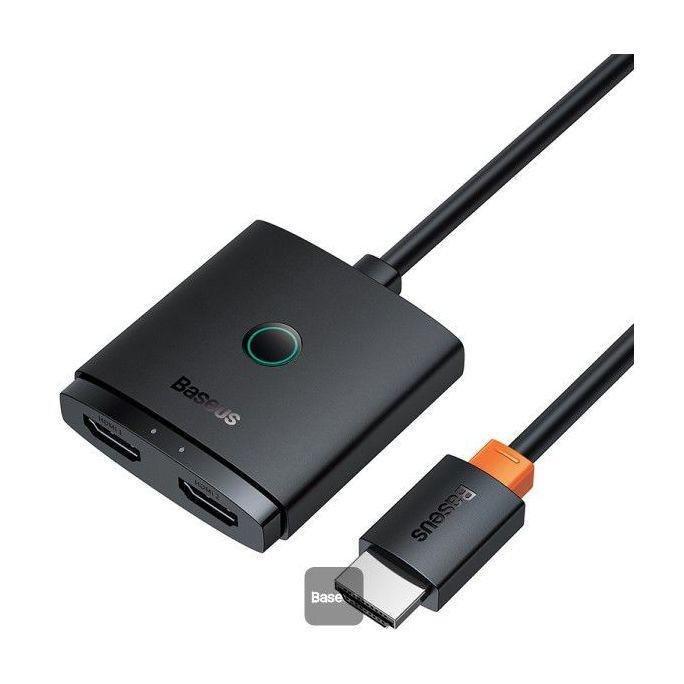 Baseus AirJoy Series 2-in-1 Bidirectional HDMI Switch with 1m Cable - Cluster Black, , medium