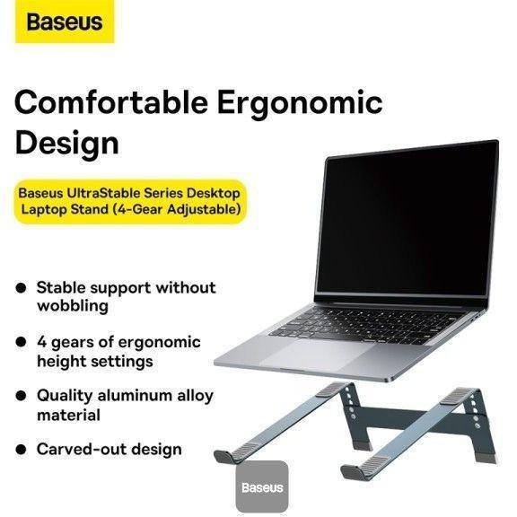 Baseus UltraStable Series Desktop Laptop Stand (4-Gear Adjustable) - Space Grey, , large image number 3