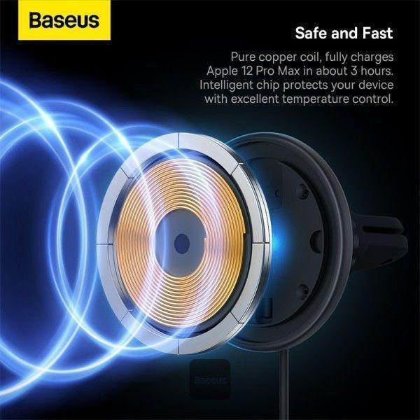 Baseus CW01 Magnetic Wireless Charging Car Mount 40W (Wireless Charging 15W/Tpye-C 25W) - Claw Editon - Cluster Black, , large image number 4
