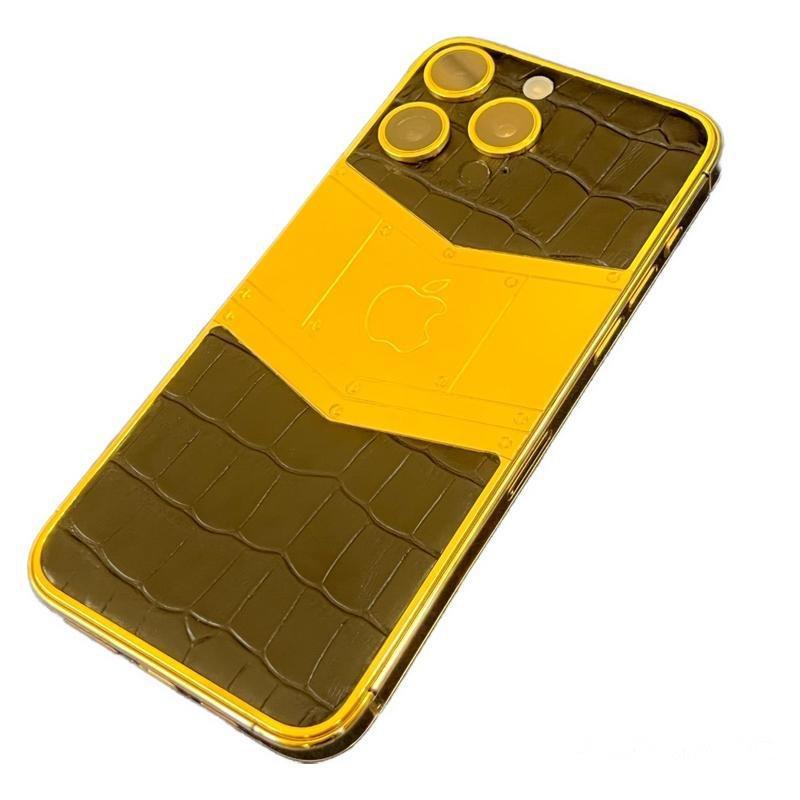 Mansa Custom iPhone 15 Pro Max 256 GB Gold & Carbon Fibre Caviar, , large image number 3