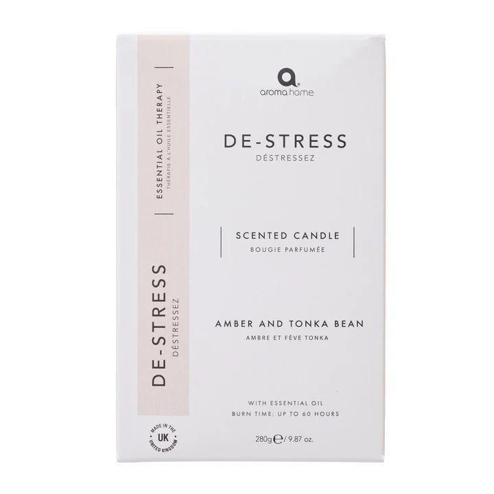 Aroma Home De-Stress Scented Candle - Amber & Tonka Bean Essential Oil, , large image number 1