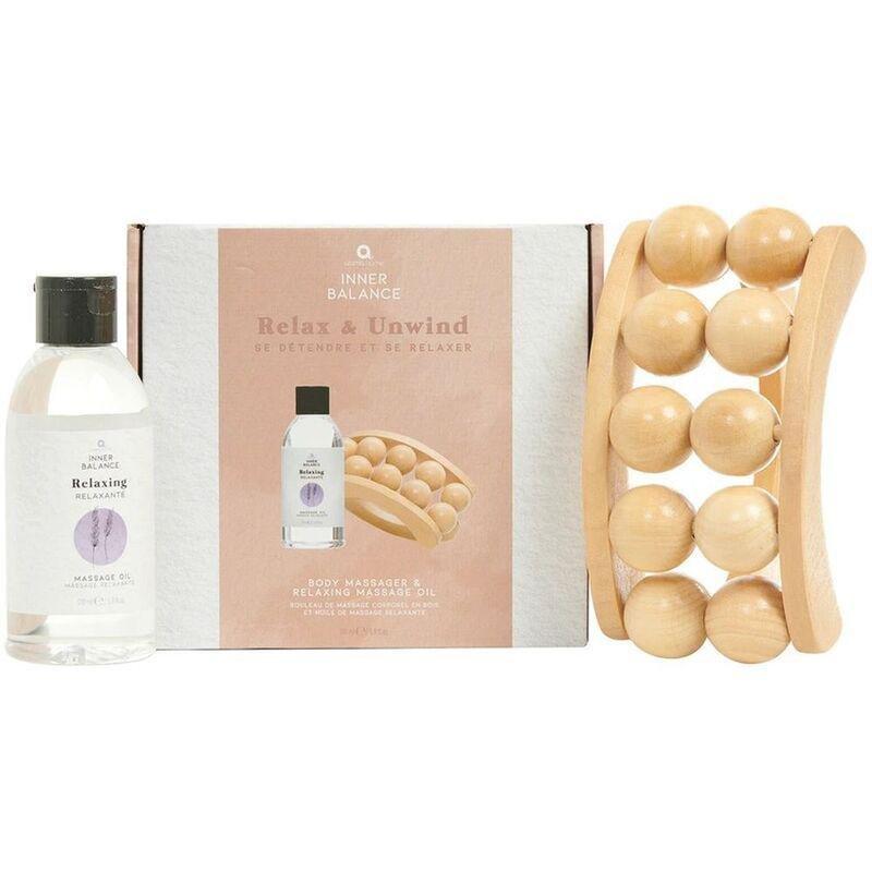 Aroma Home Inner Balance Relax & Unwind Body Massage Set (Wooden Massager / Lavender Massage Oil), , large image number 0