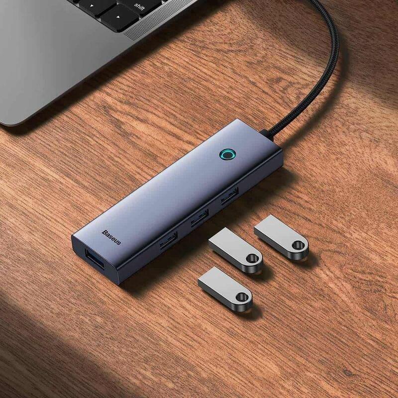 Baseus Flite Series 5-Port HUB Docking Station - Space Grey (Type-C to HDMI 4K @30HZ *1 / USB 3.0 *4), , large image number 3