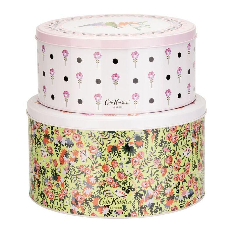 Cath Kidston Painted Table Cake Tin Set 23cm / 25cm (Set of 2), , large image number 0