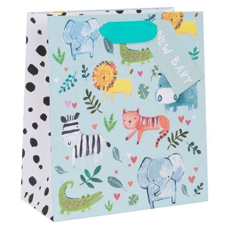 Glick Paper Salad Baby Animals Blue Medium Gift Bag (10 x 20 x 22.5 cm), , large image number 0