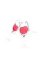 ELOPE INC - Elope Wine Glasses Unisex 14+ Clear/Rose