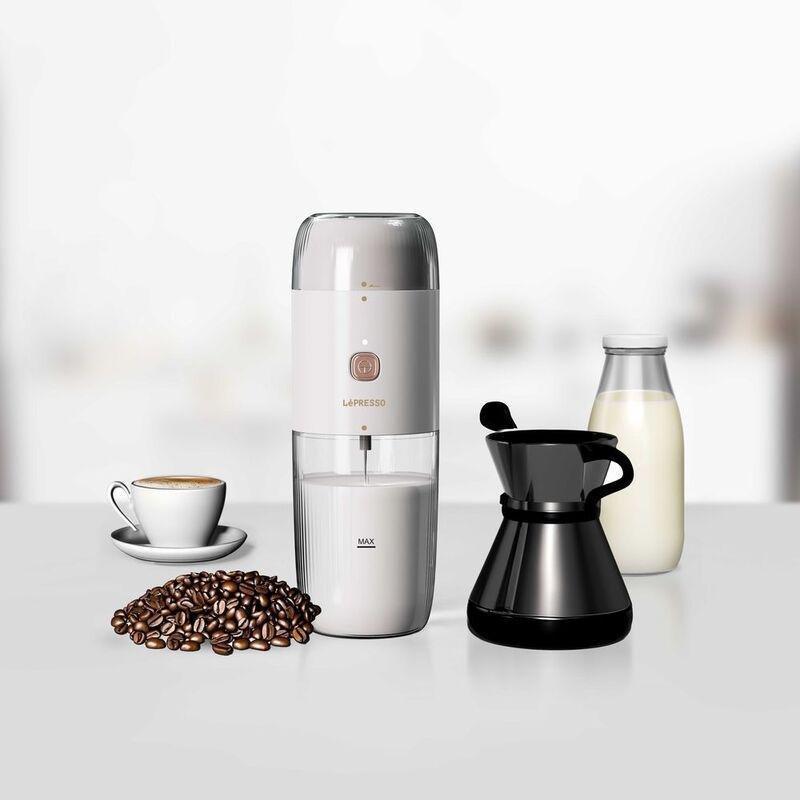 LePresso 2-in-1 Coffee Grinder & Milk Frothing - White, , large image number 2