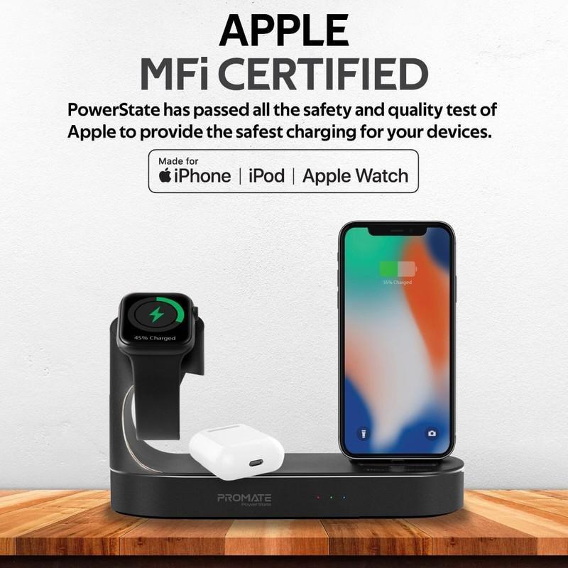 Promate Powerstate Mfi Wireless Charging Station Black, , large image number 2