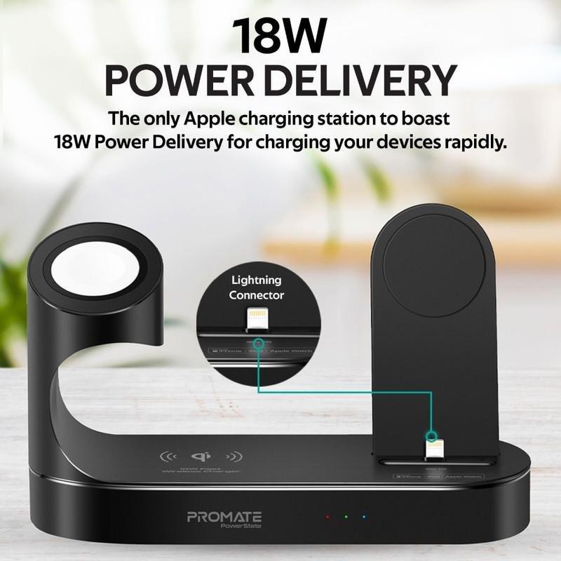 PROMATE - Promate Powerstate Mfi Wireless Charging Station Black