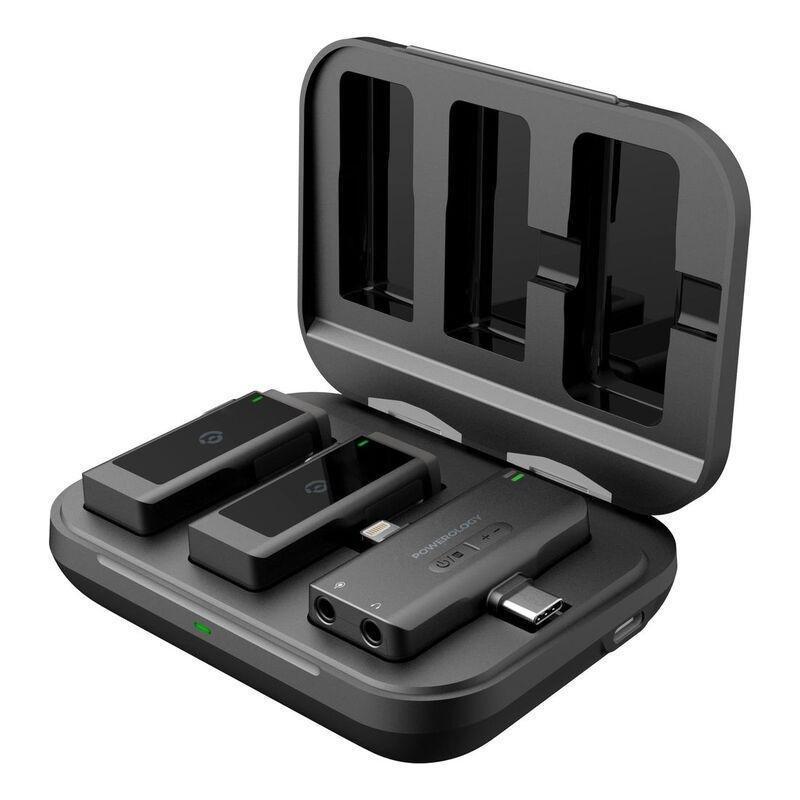 Powerology MFi (x2) Dual Wireless Lavalier Microphone Lightning/Type-C Connectors, , large image number 1