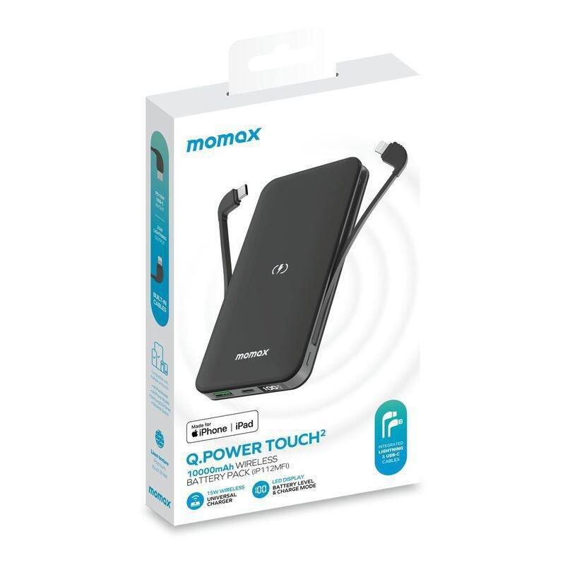 Momax Q.Power Touch 2 Wireless Battery Pack 10000mAh - Black, , large image number 3